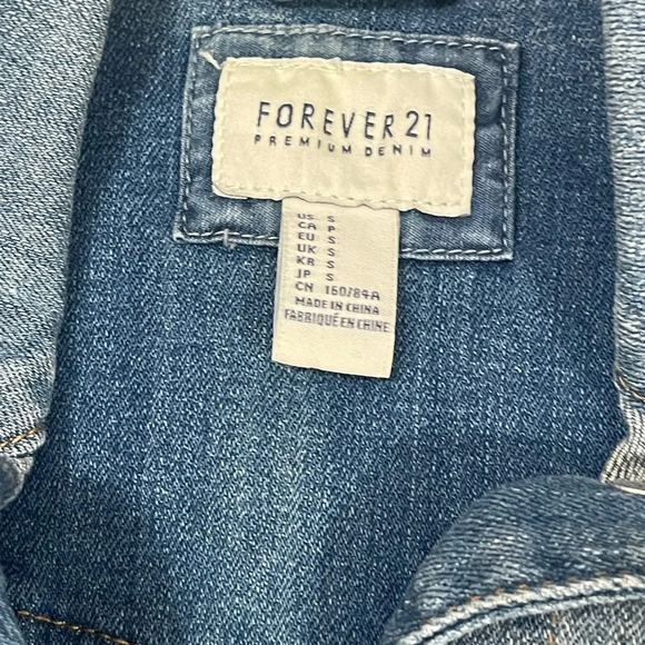 Forever 21 Paisley Denim Vest sz Small - Picture 6 of 6